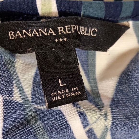 Banana Republic; Navy; Green; Midi; Wrap Dress; L - Picture 6 of 8